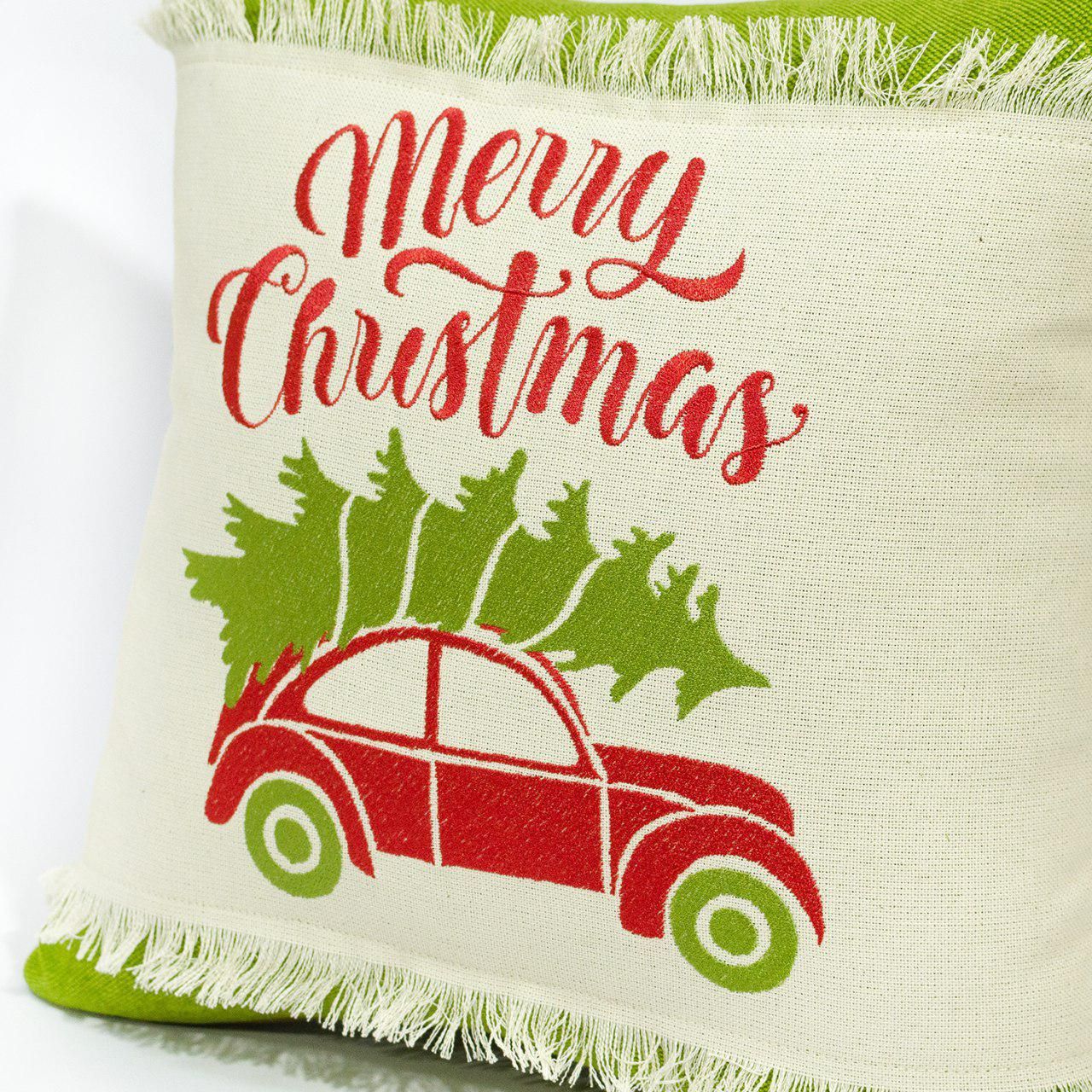 Подушка декоративна з вишивкою Christmas Auto 40х40