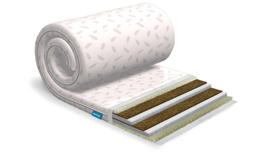 Тонкий матрац топпер-футон SleepRoll Luxe Kokos Usleep 90х190