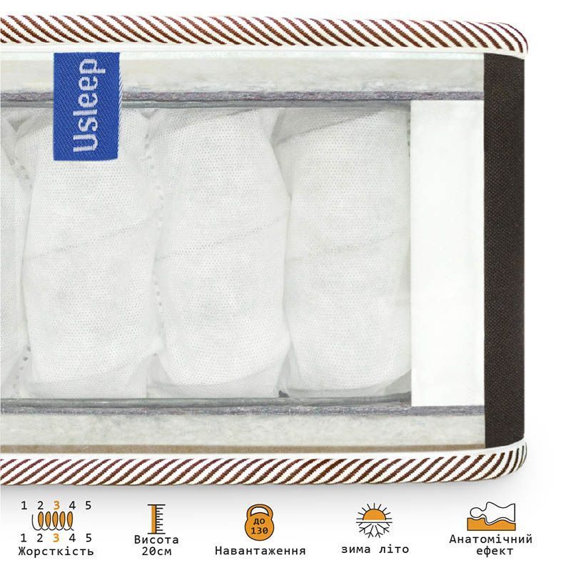 Пружинный ортопедический матрас ComforteX Ideal plus Usleep нестандартного размера