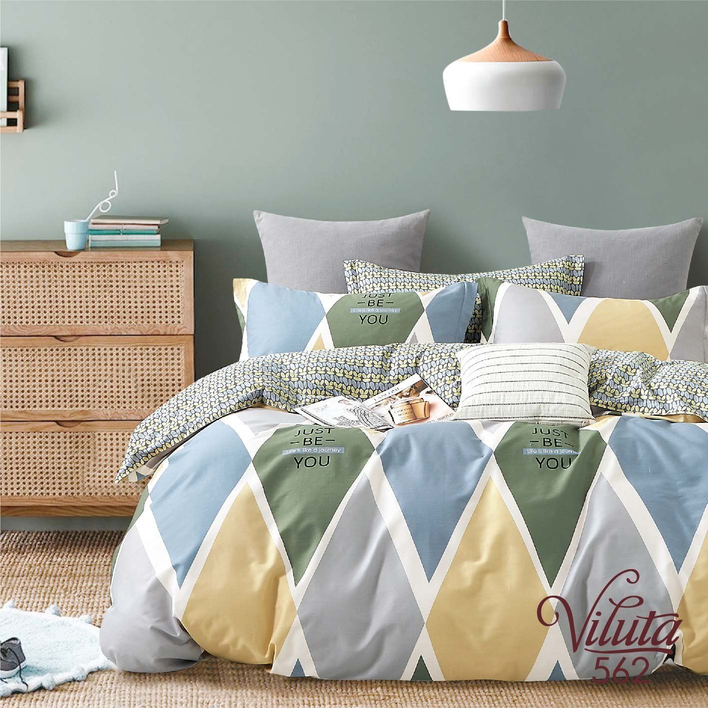 Комплект постельного белья Вилюта полуторный Сатин Twill 562