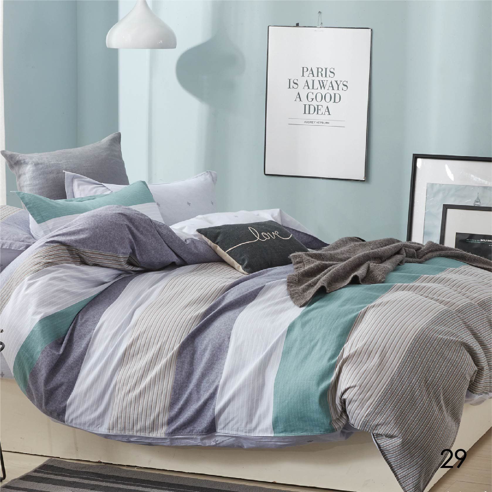 Комплект постільної білизни Isleep полуторний Сатин Twill 29