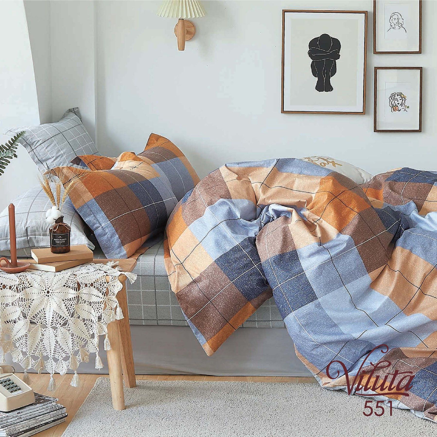 Комплект постельного белья Вилюта полуторный Сатин Twill 551